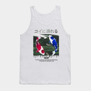 Ying Yang Aesthetic Koi Fishes Design Tank Top